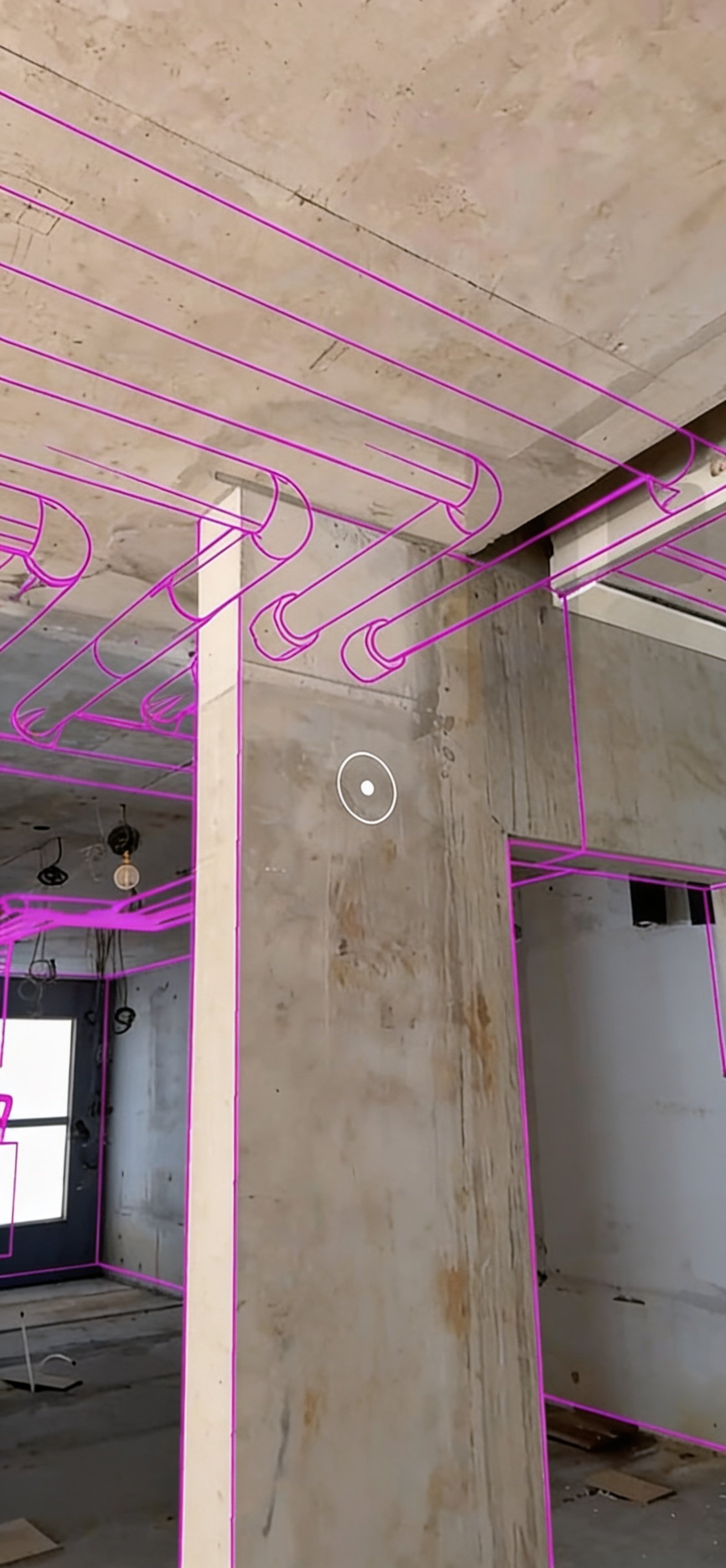 BIM-overlay van installatie op ruwbouw